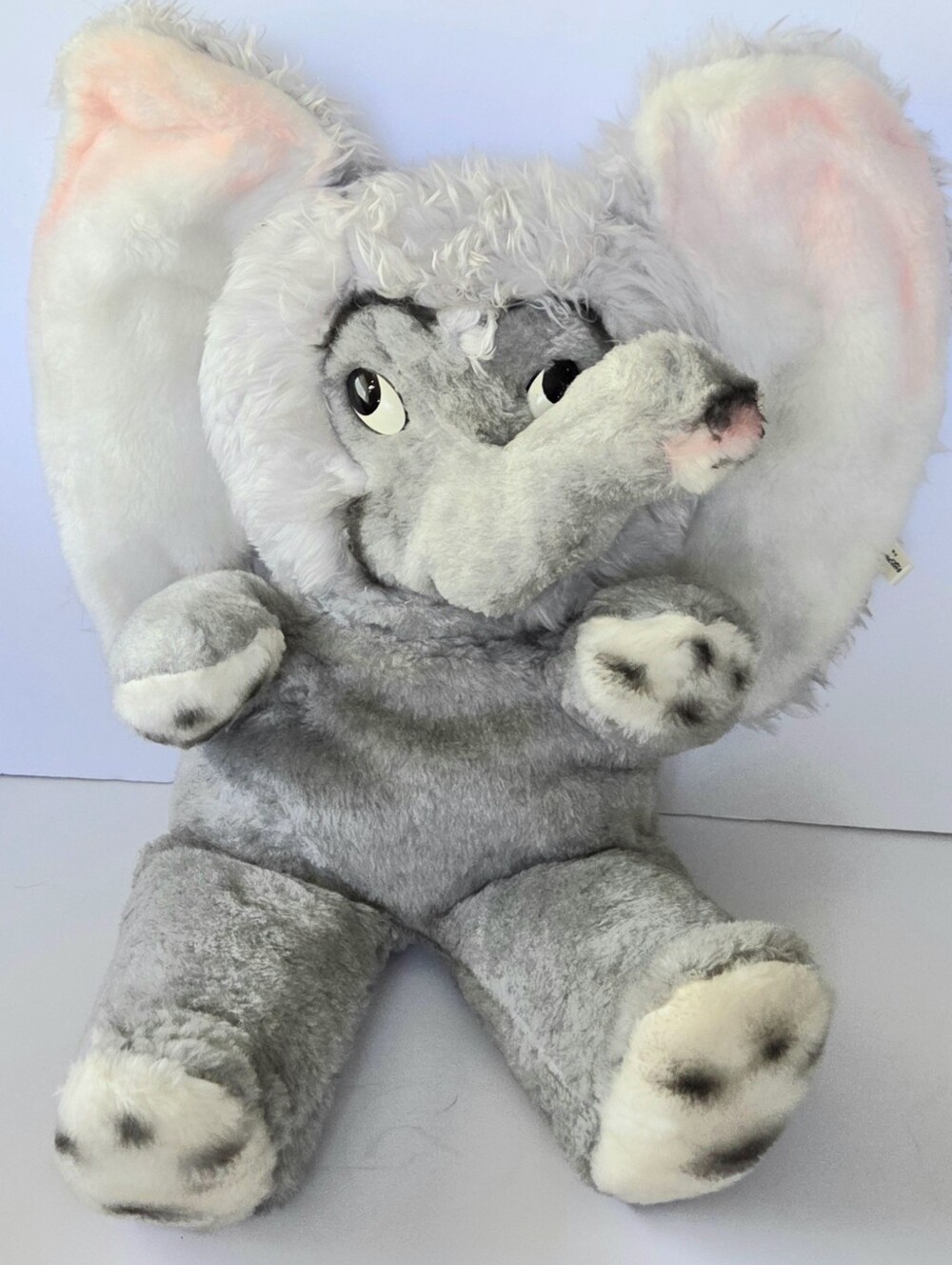 VINTAGE CHARACTER NOVELTY CO. PLUSH ELEPHANT, BIG EARS, 24" STUFFED ANIMAL